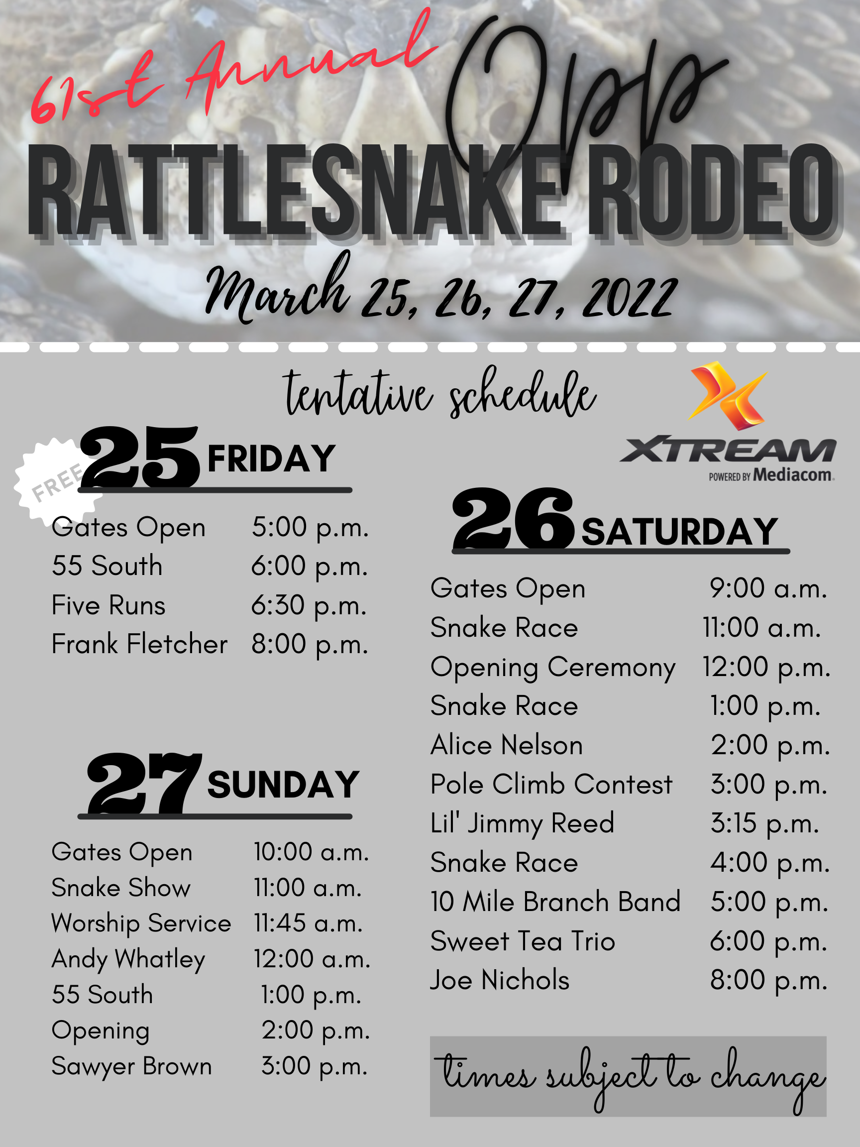 Event Information Opp Rattlesnake Rodeo